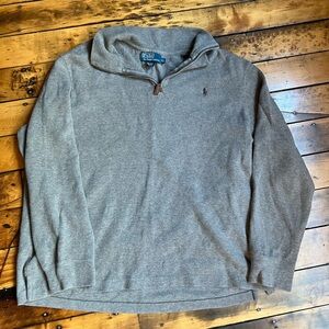 Vintage Polo Ralph Lauren Mens XL Green 1/4 Zip Pullover Knit Golf Y2K Earth